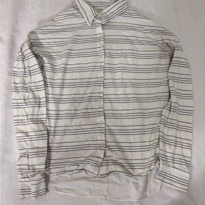 Men's Striped White and Black Shirt
